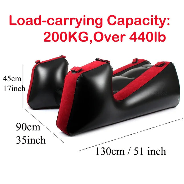 Flocking PVC With Straps Inflatable Split Leg Sofa Mat Sex Furniture Sex Chair Aid Adult Games Bed Sex Tools For Couples Women