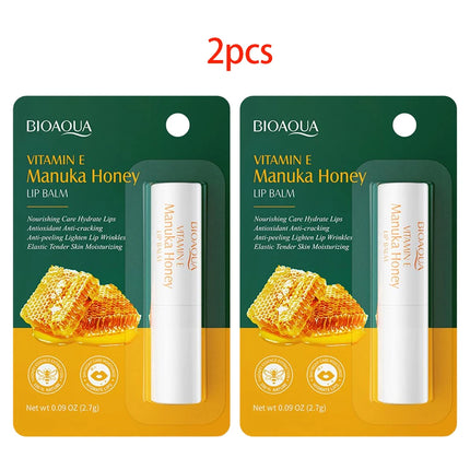 2pcs Vitamin E Honey Lip Balm Long-lasting Moisturizing Anti Cracking Nourishing Essence Stick winter Lips Skin Care