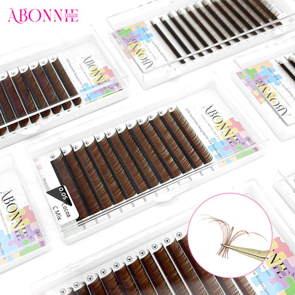 Abonnie L M Curl Brown Classic Individual Eyelashes Russian Volume Lashes