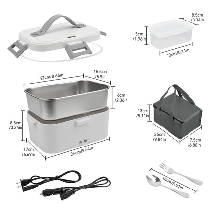 New Electric Lunch Box 80W Portable  Food Heater Bowl 1.8L for Car Truck Homes Offices Dining Box Microwave Oven EU US Plug