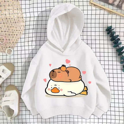 Autumn Winter Capibara Cute Printed Children's Hoodies Casual Fashion Kid Sweatshirt Girl Boy Clothing Warm Long Sleeve Pullover