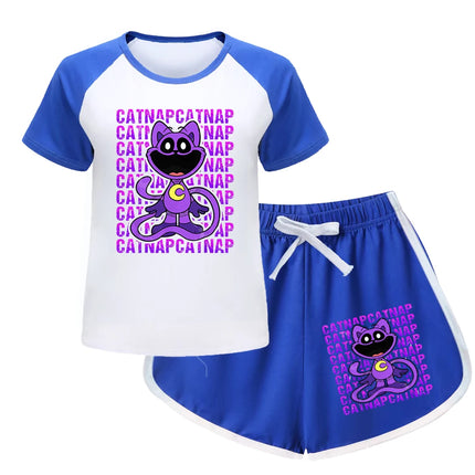 Smilings Critters Cat Outdoor Clothing Children Top Tracksuit for Girls Boutique Clothes for Trips Striped Children's Fashion