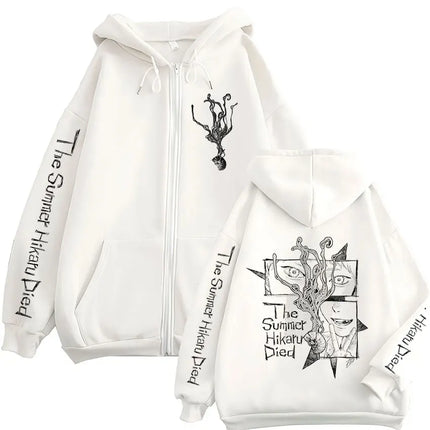Anime The Summer Hikaru Died Hikaru Yoshiki Zipper Hoodies Men Women Fashion Zip Up Sweatshirts Long Sleeve Hoodie Jackets Coats