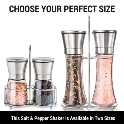 180/200ML Pepper Grinder Stainless Steel Glass Spice Bottle Salt Pepper Mill Manual Spice Grinder Mill Household Kitchen Gadgets