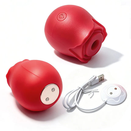 G-spot Dildo Clitoris Stimulating Sucking Female Sex Toy 10 Speed Rose Suker Vibrator USB Rechargeable Rose-shaped Mini Massager