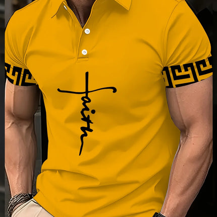Men's Fashionable Street Short Sleeved 3D Printed Polo Shirt, A Street Fashion Polo Shirt with A Holiday Atmosphere