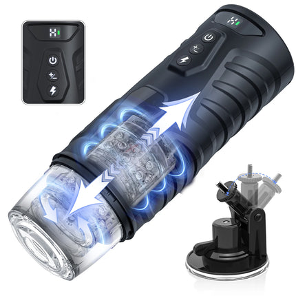 Male Masturbator Sex Toys for Men Male Sex Toy with 7 Thrusting 7 Rotating Pocket Pussy Hands Free Sex Machine LCD Display 18+