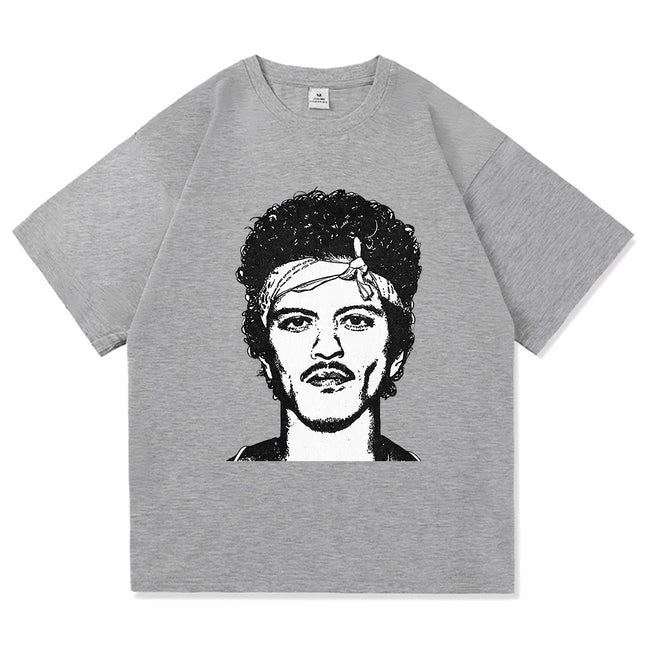 Bruno Mars The Romantic Tee Shirt 2026 New Album Retro Men/women Clothing Harajuku High Quality Tops Cotton TShirts Vintage