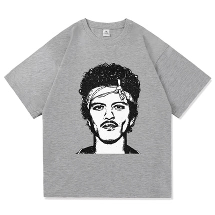 Bruno Mars The Romantic Tee Shirt 2026 New Album Retro Men/women Clothing Harajuku High Quality Tops Cotton TShirts Vintage