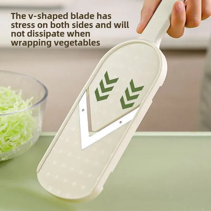 Multi Handheld Mandoline Slicer - Stainless Steel V Blade, with Cleaning Brush, Comfort Grip, Easy to Clean, for Kitchen, Vegeta