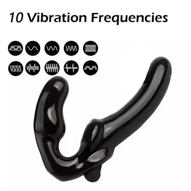 Strapless Vibrating Strap-on Dildo for Couples Strapon For Lesbian Wireless Remote Control Double-Heads Vibrator Adult Sex Toys