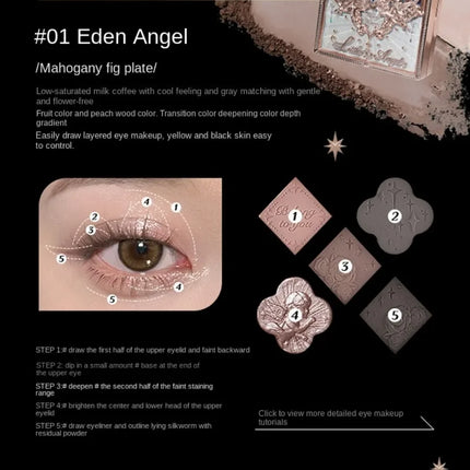 Little Angel Flower Knows Eyeshadow Palette Eye Glitter Make Up Palette Long Lasting 9 Color Eye Shadow For Girl And Women