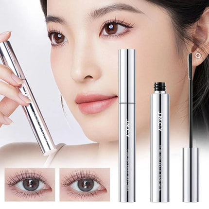 3D Curling Eyelash Mascara,Slim Brush Mascara, Waterproof Tube Mascara Lash-Lifting Long Lasting No Clumping Defined Lashes