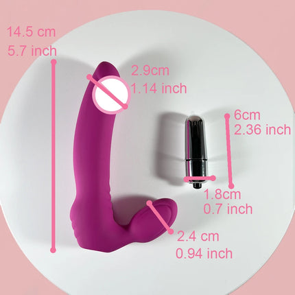 Mini Strapless Strap-On Vibrator by Dream Vibe LR44X3 Batteries 10 Strong Vibrations Harnessless Double-ended Dildo Sex Toy