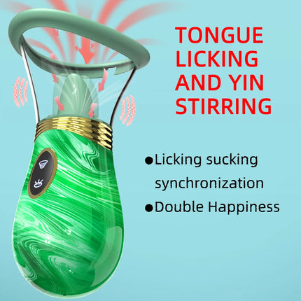 Sucking Licking Vibrator 2 in 1 Tongue Licking Clitoris Nipples Sucker Massager for Women Vacuum Stimulator Sex Toys Adult Goods