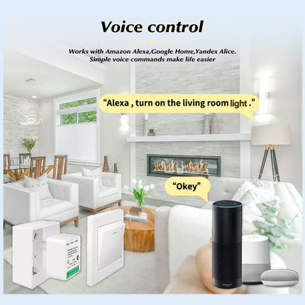 1/10PCS ZigBee 3.0 Smart Switch 16A 2-Way Control Module On / Off Breaker Wireless Remote Voice Control for Tuya Alexa Google