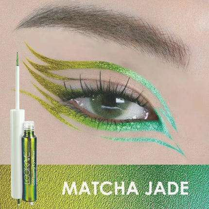 Shiny Chameleon Green Liquid Eyeliner Metallic Eyeshadow Multicolor Eye Liner Pearlescent Polarized Glitter Eye Pigment Makeup