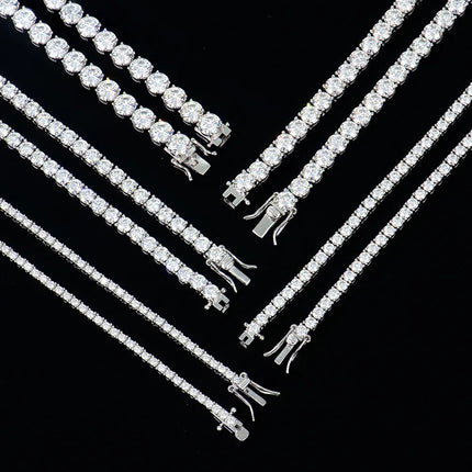 New D VVS1 Moissanite Tennis Necklace 3/4/5/mm for Women Luxury Exquisite 925 Sterling Silver Jewelry Simulated Diamond Gifts