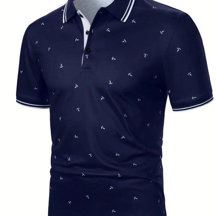 2026 Popular Men's Short Sleeved Polo Shirt 3D Digital Men's Fashion Casual Splicing Polka Dot Short Sleeved Fashion Polo Shirt