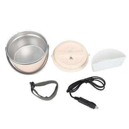 Car Electric Lunch Box 1.2L 360 Degree Fast Even Heating Washable Portable Food Heater Lunch Box for Travel 12V