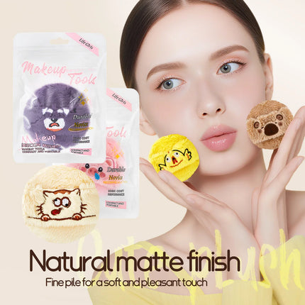 Life Girls cute and soft plush powder puff, flocking, comfortable and skin-friendly, thick, setting, loose powder, soft cushion