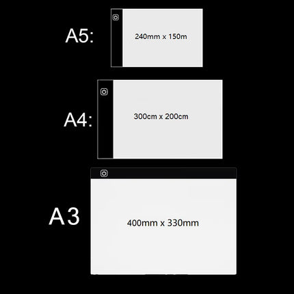 A3/A4/A5 Three Level Dimmable Led Light Pad Drawing Board Pad Tracing Light Box Eye Protection Easier for Diamond Painting