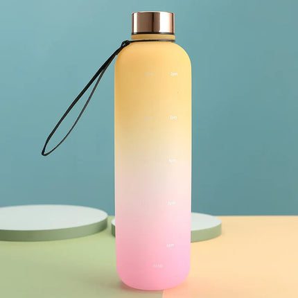 1L Water Bottles for Girls Kids Leakproof Gym Fitness Sports Bottle for Outdoor Travel, Camping Frosted Plastic Drinking Bottle