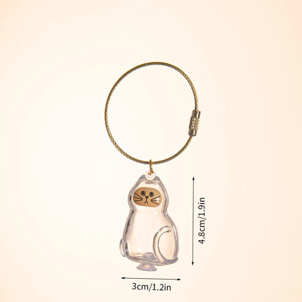 Cat Hair Memorial Storage Keychain Cat Fur Container Pets Cat Fur Collector Capsule Keyring Kitty Hair Hanging Pendants