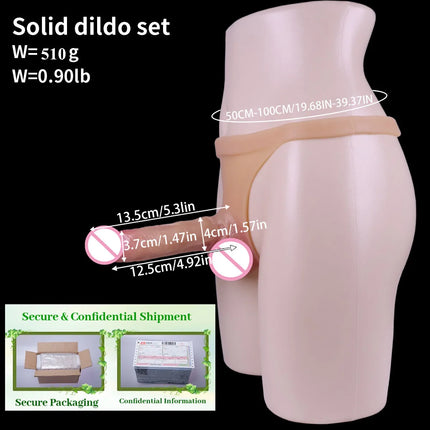 2style Silicone Hollow solid Dildo Pants Skin Feeling Male Strap-on Penis Extender Sleeve Delay Ejaculation 18+ sex toys for men