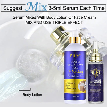 AILKE Glutathione 5-in-1 Women Skin Care Kit, With Body Lotion,  Serum, Dark Spot Removal Cream, Body Cream, Brightening Soap