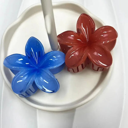 Hawaiian Gradient Hair Clips Flower Hair Claws Big Size Fashion Head Wear Hairpin for Women Girls Crab Barrette Hair Accessories