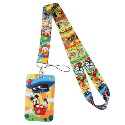 Mickey mouse Neck Keychain Necklace Webbings Ribbons Anime Cartoon Neck Strap Lanyard ID badge Holder Keychain Lanyards kids