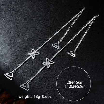 Fresh and Ethereal Girl's Invisible Butterfly Rhinestone Bra Straps, Can Be Exposed for a Beautiful Back and Shoulders, Lingerie Camisole Straps