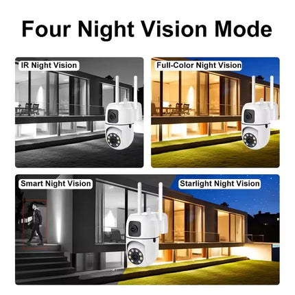 8MP HD Wifi Camera Security Wireless Outdoor Waterproof Dual Lens Dual Screen AI Human Tracking Color Night Vision Baby Monitor