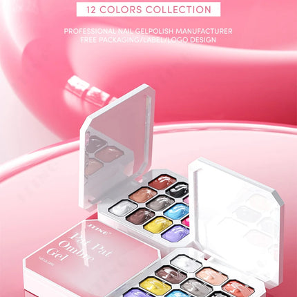 JTING 12colors Pat Pat Ombre Gel Nail Polish Collection 5 Effects Gel Polish