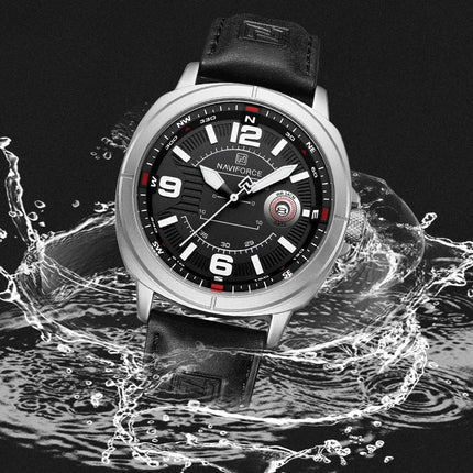 NAVIFORCE Brand Men Quartz Watch High Quality PU Band Calendar Male Wristwatch Auto Date Display Waterproof Clocks Reloj Hombre