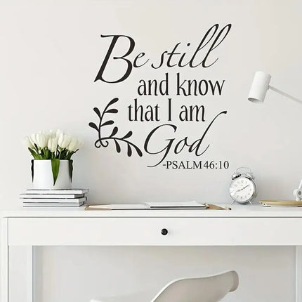 1 pc be still and know that I am a god bible verse Wall Sticker Self Adhesive Vinyl Waterproof Wall Art Decal for home porch
