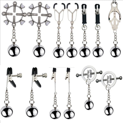 Metal Nipple Clamps Milk Clips Clit Breast Massage Clamps Adult Flirting Teasing Erotic Gadgets Bdsm Slave Sex Toys For Couple