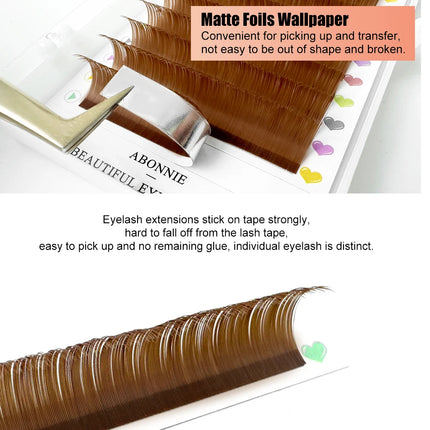 ABONNIE Brown Ellipse Flat Lashes Extensions Split Tips Flat Ellipse Individual Eyelash Extension