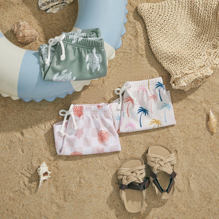 ma&baby 6M-4Y Infant Toddler Kid Baby Boy Swimsuit Animal Shell Coconut Tree Print Shorts Children Beachwear Bathing Suit