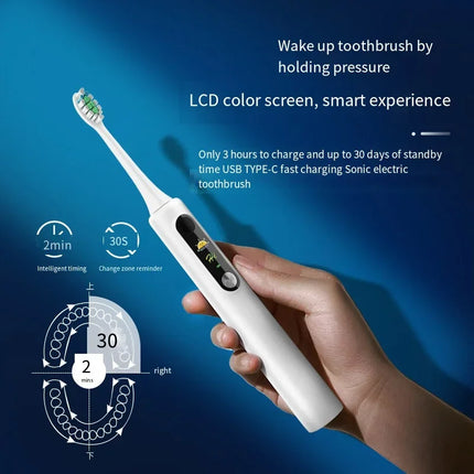 SOOENJOY Smart LCD Screen Sonic Electric Toothbrush NB-1 DIY Mode Cleaner Adult Automatic IPX7 Waterproof Teethbrush