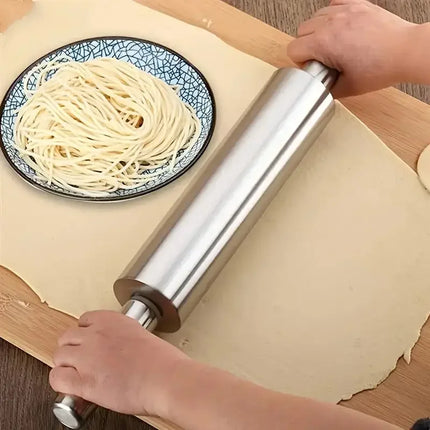 1PCS Stainless Steel Rolling Pin for Baking, Non-Stick Easy Clean Dough Roller,Kitchen Pastry Tools for Pie Crust Cookie Dough