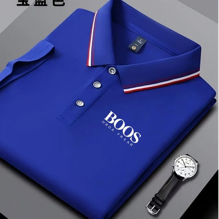 Embroidered New Men's Business Casual Short-Sleeved Polo Shirt, Fashionable, Breathable, Comfortable, and Versatile Top