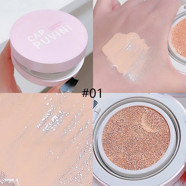 Air Cushion Natural Moisturizing Foundation Concealer Whitening Oil-control Korean Makeup BB Cream with Cosmetics Puff