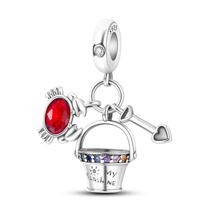 Charms Plata De Ley 925 Red Color Series Charm Red Elephant Animal Fruit Beads of Original Fits Women Anniversary Jewelry Charms