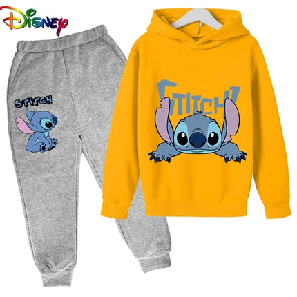 Children Boys Girls Stitch Hoodies Pants Set Boys Girls Stitch Sweatshirts Hooded Kids Fashion Stitch Pullovers Clothes Suit