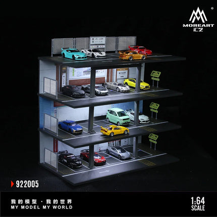 TimeMicro&MoreArt 1:64 Japanese three-storey parking building garage storage display scene - stock - fast delivery