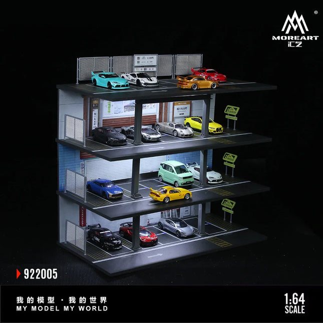 TimeMicro&MoreArt 1:64 Japanese three-storey parking building garage storage display scene - stock - fast delivery