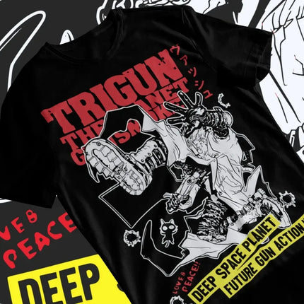 TRIGUN STAMPEDE Trigun Nicholas D Stampede Graphic Print T-Shirts Men Women Fashion Crewneck Cotton Tees Harajuku Oversized Tops