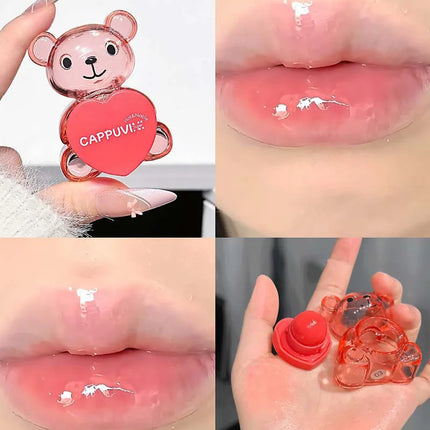 Cappuvini Soft and Cute Bear Lip Balm Moisturizing and Hydrating, Reduces Lip Lines, Non-Greasy, Limited Edition for Christmas and Halloween, Autumn and Winter Lip Care.